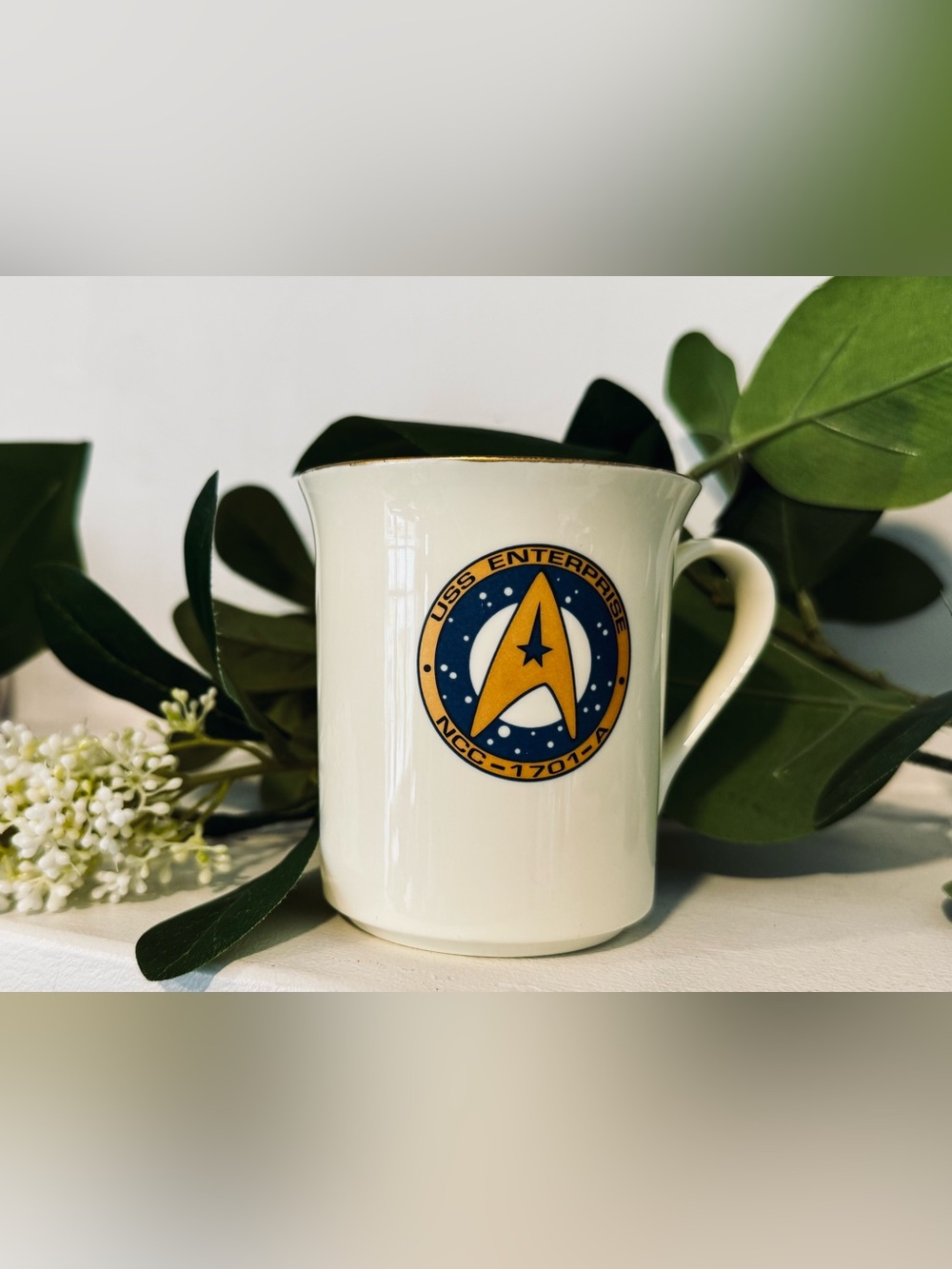 Vintage 1993 Pfaltzgraff Star Trek Stoneware 10-Ounce Coffee Mug USS Enterprise